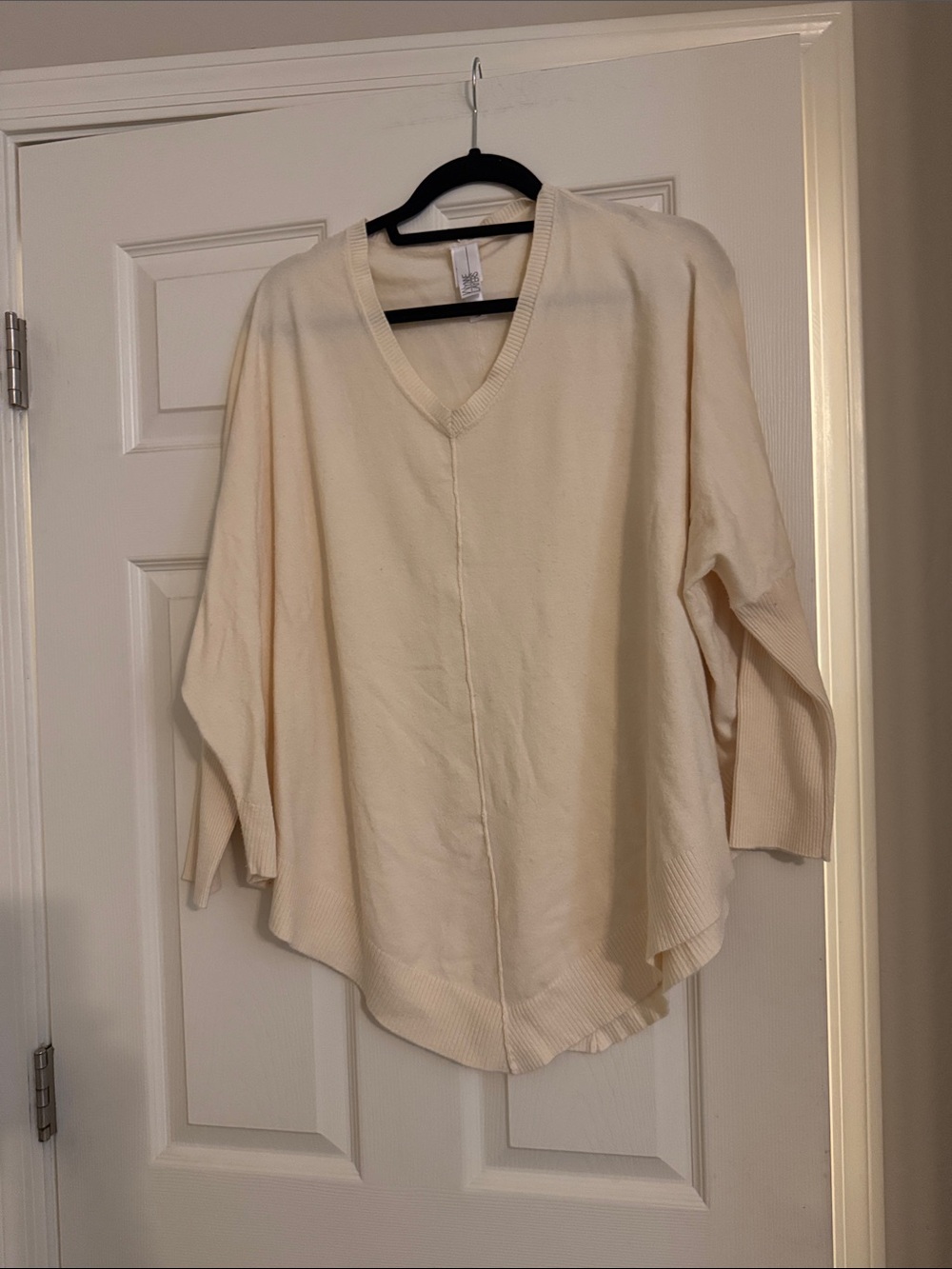 MarlaWynne Cream V-Neck Sweater Poncho